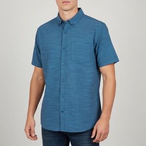 Hurley | Mens One And Only Textured Classic Fit Short Sleeve Button Up Shirt